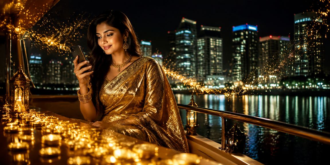ঢাকায় মোবাইলে ম্যাচ অডস দেখছেন শাড়ি পরিহিতা নারী